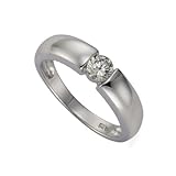 Klassisches Design ZEEme Damen-Ring 925 Sterling Silber Zirkonia weiß Gr. 54 (17.2) 360271398-054