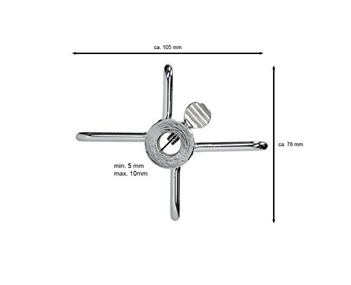 2x BBQ Spießgabel Grillspieß Rotisserie Fleischklammer Lammgrill Stahl Verchromt - 3