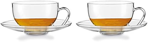Jenaer Glas 118719 teacup with saucer, transparent, 2 units