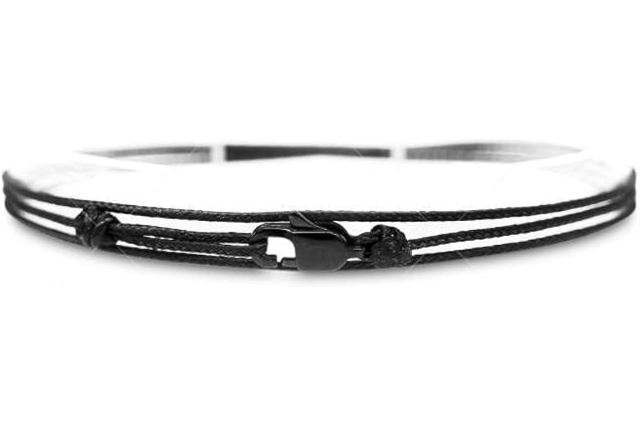 Made by Nami Dünnes Wickel-Armband Herren & Damen mit Karabiner-Haken Verschluss Handmade - Maritimer Surfer Schmuck - Minima