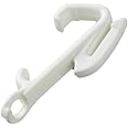 Curtain Rail Gliders Hooks in White Plastic Curtain Rail Track Gliders Fitting Decorail Pole White Hook Rail Track Runners & Loop for Window Curtains Door Curtains Swish Sologlyde (Pack of 20)