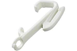SISI UK Curtain Rail Gliders Hooks in White Plastic Curtain Rail Track Gliders Fitting Decorail Pole White Hook Rail Track Runners & Loop for Window Curtains Door Curtains Swish Sologlyde (Pack of 20)