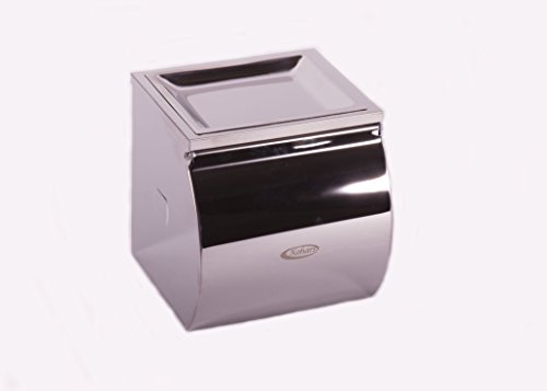 Kohars Toilettenpapierhalter Edelstahl, Wasserdicht, Wandhalterung, verchromt, mit Abdeckung und abnehmbarem Regal, Modernes Design, rostfrei, Badezimmer WC-Papier-Rolle, Wand montiert - 2
