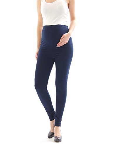 YESET Maternity Leggings Thermo Fleece Interior Long Trousers Pants Cotton Maternity Leggings - Dark Blue, M