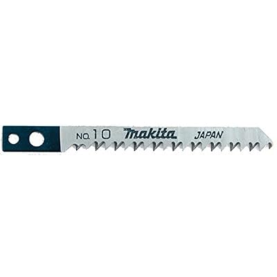 Makita Lames à emmanchement Makita coupe droite et fine pour finition pour matériaux minces (bois et PVC)/Qté:5 / N°lame:n° 10 / Epais.plas:4 à 50 mm / Epais.bois:4 à 50 mm / Epais.metal:4 à 50 mm / Long. utile:6
