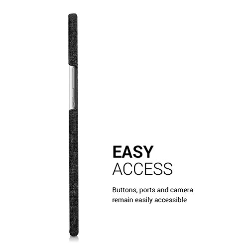 kwmobile Hardcase Stoff Hülle für Huawei MediaPad M3 8.4 – Cover Case in Stoff Design Dunkelgrau - 4
