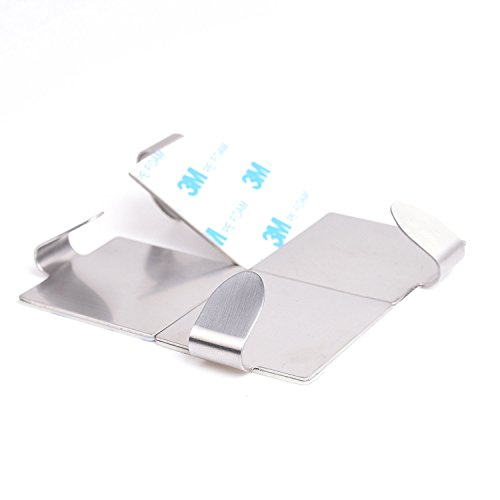 Handtuchhaken, FTUNG 8 Stück Edelstahl Haken, Selbstklebend Haken, Bad und Küche Handtuchhalter, Wasserdicht Kleiderhaken Ohne Bohren, Edelstahl rostfrei (4,5X4,5cm, 80g) - 7