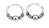 sterling silver small indo style hoop earrings