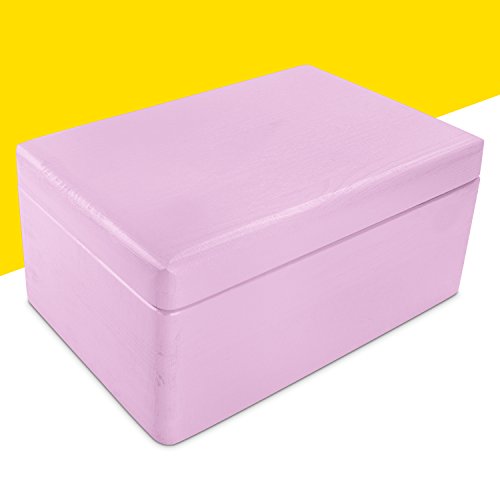 Baby Erinnerungskiste aus Holz zur Geburt für Mädchen – Kiefer Rosa Lackiert – ca. 30 x 20 x 14 cm – Venkon - 2