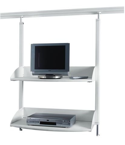 Preisvergleich Produktbild Legamaster 7-325300 Multimedia Regal für Legaline Dynamic Wandschienensystem, 2 verstellbare Böden, eloxiertes Aluminium