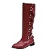 Produktbild WWricotta Damen Winterschuhe Schneeschuhe Gürtelschnalle Kreuzgurte Kniestiefel Lange Stiefel Cowboystiefel Roman Outdoorschuhe