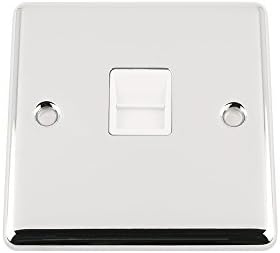 Master Telephone BT Plug Socket - Polished Chrome - Classic - White Insert