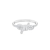 Swarovski Anello Lifelong Small Bow, Bianco, placcatura rodio