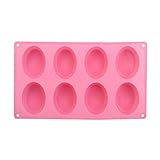 Color: rosa chenguId Molde de jabón Ovalado de Silicona de 8 Agujeros