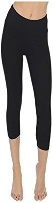 Ladies Prime Quality 3/4 Length Cropped Stretchy Cotton Capri Leggings