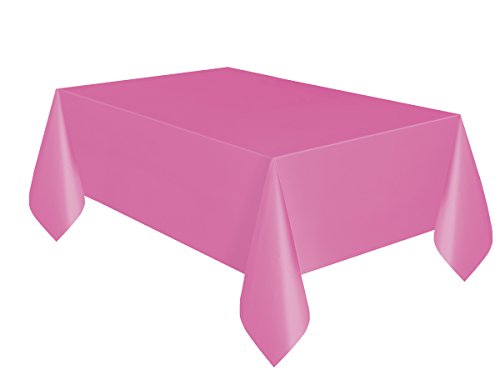 Pink Plastik Tischdecke / Tischtuch Größe {137cm x 274cm} - 2