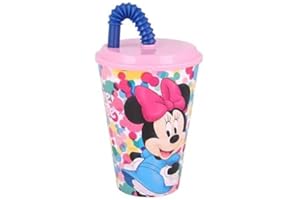 ILS I LOVE SHOPPING Vaso Deportivo Infantil con Pajita 430 ml en plástico (Disney Minnie)