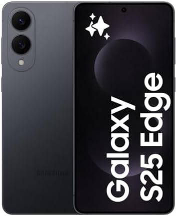 Samsung Galaxy S25 Edge, Smartphone AI, 3 anni di Garanzia del produttore, Display 6.7'' QHD+ Dynamic AMOLED 2X, Fotocamera 200MP, RAM 12GB, 256GB, 3.900 mAh, Titanium Jetblack [Versione italiana]
