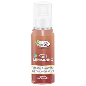 Sibley Beauty Pore Minimizing Tomato, Cucumber and Lemongrass oil Face Wash (1 x 100 m) - Deep Pore cleansing face wash - for men women boys girls - normal oily dry combination ski