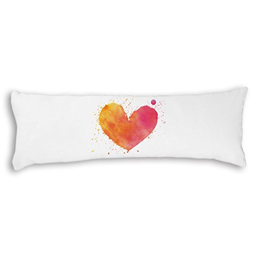 Onemtoss Watercolor Heart Silky Soft Satin Pregnancy Long Body