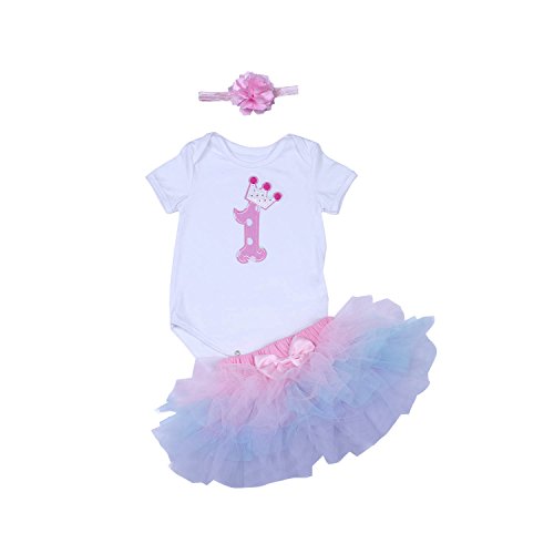 Babypreg® Bebé Niñas 1er Cumpleaños tutú con juego de diadema (L/9-12 mes, Púrpura)