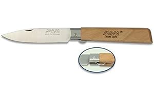 MAM Navaja Bloqueo Hoja 8,5 cm para Caza, Pesca, Camping, Outdoor, Supervivencia y Bushcraft 14023 + Portabotellas de regalo