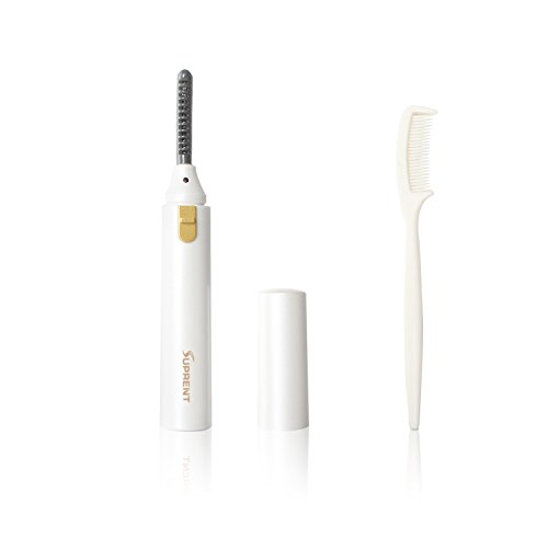 Suprent Heated, Power-operated Eyelash Curler,Eyelash-heated and Curled Instrument for Electric Eyes,Eyelash Modeling,Eyelash Brush,Eyelash Pen (White)