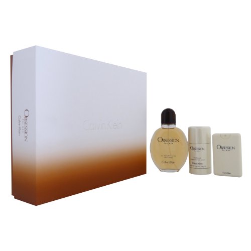 Obsession For Men by Calvin Klein EDT Spray 125ml + EDT Spray 20ml + Deodorant 75g Giftset