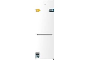 Cecotec Réfrigérateur Combiné 2 Portes Bolero CoolMarket Combi 322 White E. 322 L, Hauteur 185 cm et Largeur 60 cm, Basse Consommation, Système Multi Air Flow, Total No Frost et 2 Tiroirs.