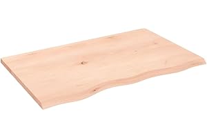 ‎VIDAXL vidaXL Waschtischplatte, Multifunktional Arbeitsplatte mit Naturkante, Waschtischkonsole Tischplatte für Badezimmer, Holzplatte Platte Badmöbel, 80x50x2 cm Massivholz Unbehandelt