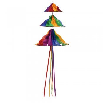 Windspiel – Hexenhut Triple JELLY – UV-beständig und wetterfest – Windräder: Ø36cm/Ø28cm/Ø20cm, Länge: 90cm – inkl. Kugellagerwirbelclip - 2