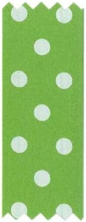 Green with White Polka Dot Ribbon 25mm x 1m