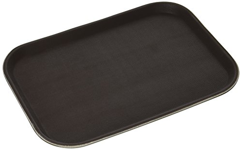 New Star Foodservice 24883 Non-Slip Tray, Plastic, Rubber Lined, Rectangular, 10 x 14 inch, Brown