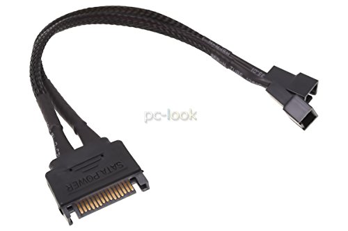 Phobya SATA Strom Y-Kabel intern auf 3Pin 5V und 12V 20cm - Schwarz