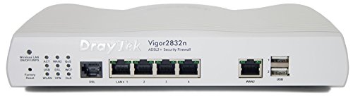 DrayTek Vigor 2832N Triple-WAN ADSL2/2+ Wireless N Router Firewall with 4 Gigabit LAN Ports, Load Balancing, VPN/VLAN and 3G/4G LTE Support via USB Ports