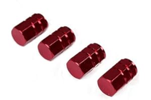 PORFEET Bouchons De Tige De Valve, 4 Pièces en Aluminium Pneu Jantes De Roue Tige Bouchons De Valve d'air Couverture De Pneu Voiture Camion Vélo