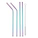Produktbild Godagoda Edelstahl Strohhalm Set Party Farbige Umweltfreundlich Wiederverwendbare Trinkhalme mit Langen Reinigungsbürsten Bunt 26.5cm