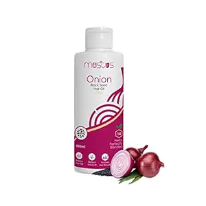 MUSTUS Onion Hair Oil for Hair Growth and Hair Fall Control - With Black Seed Oil Extracts - 100 ml