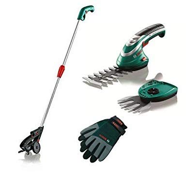 BOSCH ISIO Telescopic Handle with Wheels c/w Set of Bosch ISIO Gardening  Gloves (F016800329)