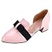 Produktbild KonJin Damen Mary Jane Halbschuhe Retro Elegante Cover Heels Frauen Spitzschuh Hoof Fersen-Bogen-Knoten Classic Retro Spitzschuh Flache Schuhe