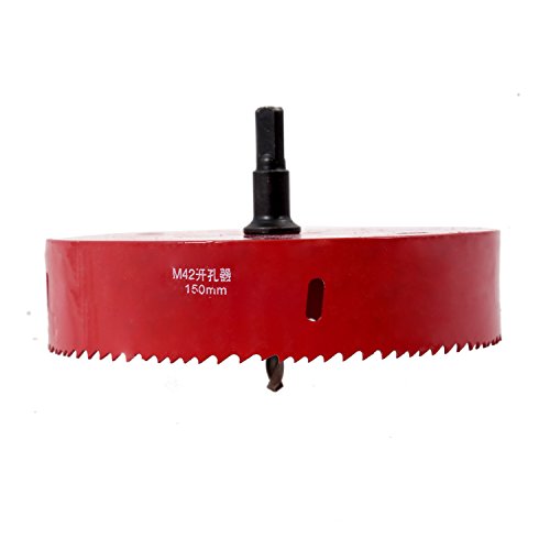 Lochsaege – TOOGOO(R) Spiralbohrer mit Dreikantschaft und Lochsaege, Bimetall, 150 mm Rot - 6