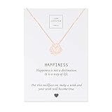 ❤ SCHLICHTES DESIGN - Wunderschöne, filigrane Edelstahl Halskette im zeitlosen Design mit Lotusblüten Anhänger in der Farbe rosé inklusive Spruchkarte. Die Halskette wirkt feminin, stilvoll und ist vielseitig kombinierbar.