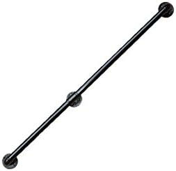 HJHY® Stair handrail, Iron Retro water pipes Multifunction Indoor Outdoor Bar Customizable size Black White 0.5m, 1m, 1.5m, 2m Anti-slip antibacterial ( Color : Black , Size : 0.5m )