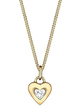 Elli PREMIUM Damen Halskette Herz Liebe Zirkonia 585 gelbgold 0108170916