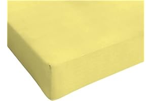 IL DOLCE STILE DELLA TUA CASA lenzuolo 100% cotone sotto con angoli elasticizzati matrimoniale o singolo tinta unita (matrimoniale, giallo)