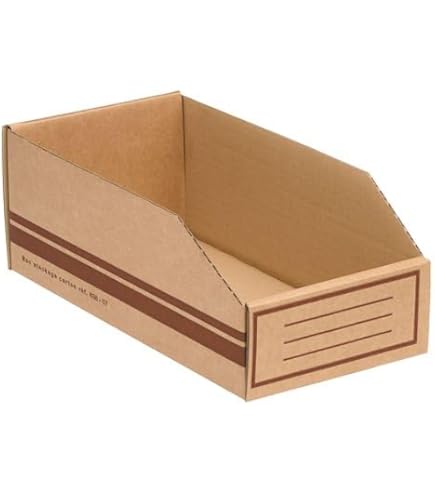 Lot De 50 Bacs à Bec En Carton Recyclé - Dimensions 300x150x100 Mm - Pour Rangement Atelier, Garage, Bureau