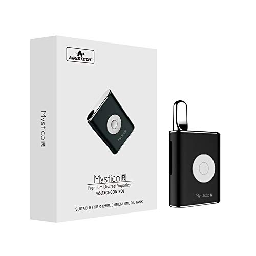 CBD Box Kit Mystica R Premium Discreet Vaporizer Battery E Cigarette 450mAh Battery Vapor Mod Preheat Function for 0.5ml/1ml Oil CBD Vape Cartridge Atomizer Nicotine Free| Black(No Nicotine)