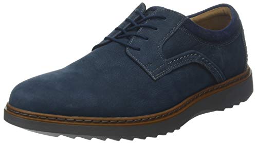 Clarks Un Geo Lace, Zapatos de Cordones Derby para Hombre, Azul (Navy Nubuck), 42.5 EU