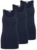 vero moda basic langarmshirt weiß  VERO MODA 3er Pack Maxi My Long Tank Top 3er Pack Black Iris (Navy) L