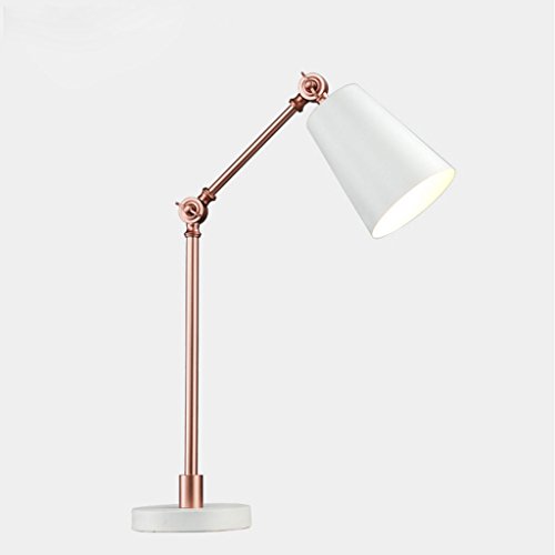 Rainbow Eye Wrought Iron Table Lamp Postmodern Study Desk Arbitrary Telescopic Adjustable Rotation Learning Reading Eye Protection Desk Lamp (Color : White)